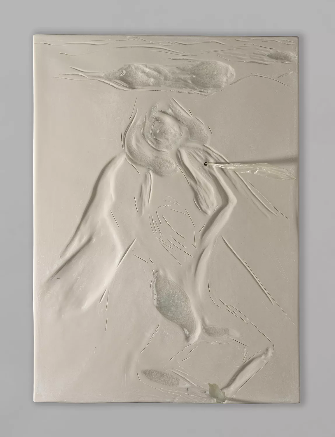 Gaia Fugazza - Sete  - Gaia Fugazza - Sete  - Ancora sotto [Still under], 2024 Porcelain, glass and squid bones, 33 × 24 cm